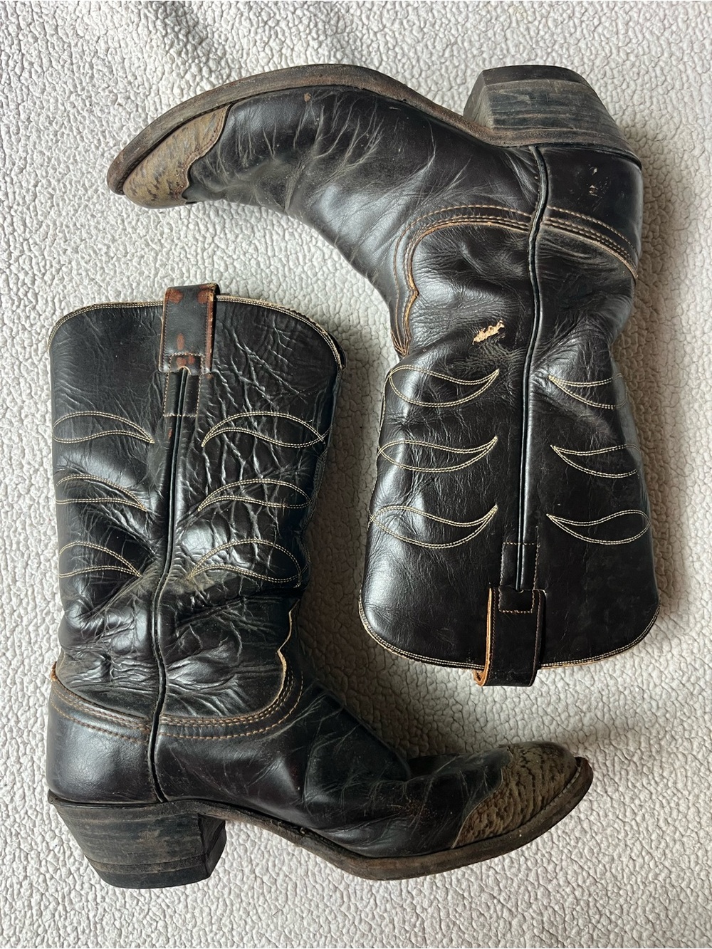 Vintage 70s Hyer Boot Co Western Boots Leather Mens 9.5
